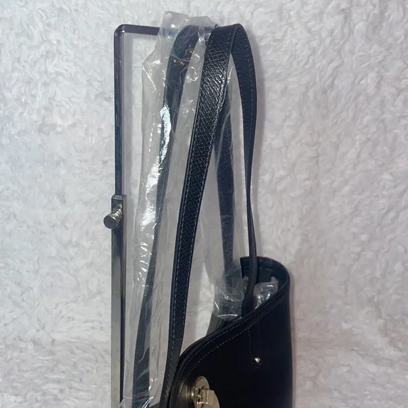 New Longchamp Cavalcade Lambskin Leather Shoulder Tote Bag Purse Black - Picture 8 of 16